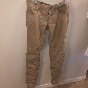 Skinny tan pants